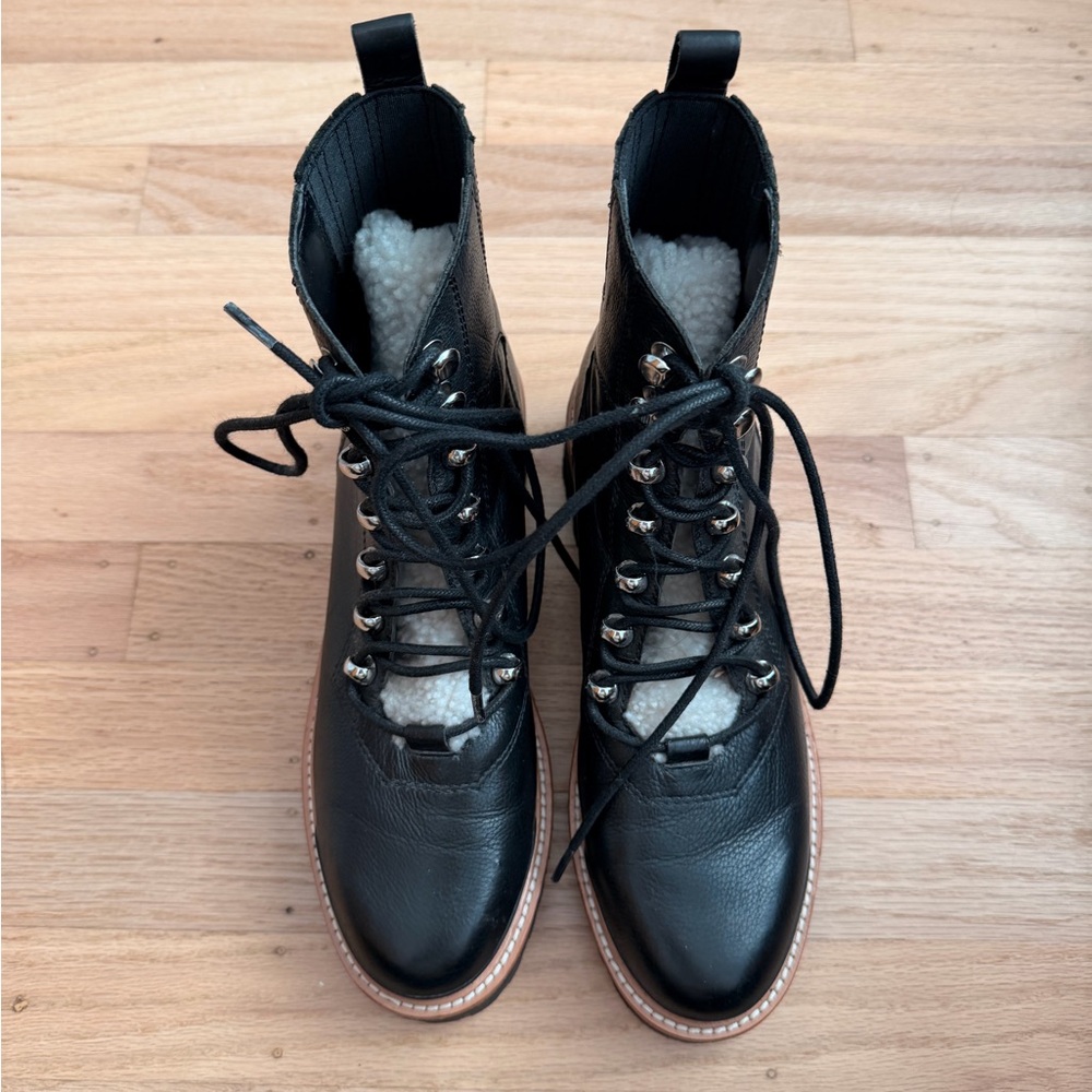 Marc Fisher Black Leather and shearling Women's Boots